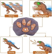 Load image into Gallery viewer, Remote Control T-Rex Dinosaur With LED Light Up, Walking & Roaring Realistic Dinosaur Toys