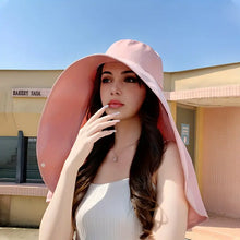Load image into Gallery viewer, Elegant Wide Brim Sun Protection Shawl Hat for Women