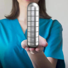 Load image into Gallery viewer, Aluminum 7 Days Portable Pill Organizer for Travel, Pill Box Pill Container