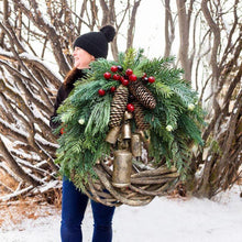 Load image into Gallery viewer, Farmhouse Christmas Wreath, Boho Wreath, Holiday Wreath