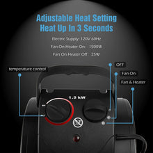 Load image into Gallery viewer, Electric Heater Fan for Greenhouse Grow Tent Workplace Fast Heating IPX4