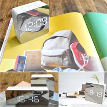 Load image into Gallery viewer, Digital Alarm Clock Smart Mirror Desktop Bedside Nightlight