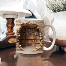 Load image into Gallery viewer, 3D Library Bookshelf Mug, Coffee Mugs Gift for Book Lovers