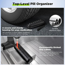 Load image into Gallery viewer, Aluminum 7 Days Portable Pill Organizer for Travel, Pill Box Pill Container