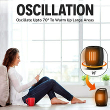 Load image into Gallery viewer, Portable Electric Space Heater Super Quiet Oscillating Heater Fan Thermostat