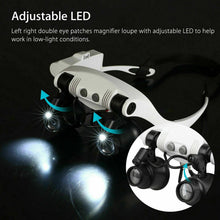 Load image into Gallery viewer, Headband Head Magnifier 8 Lens LED Light Jeweler Glasses