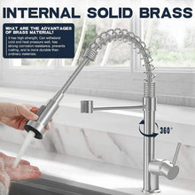 Load image into Gallery viewer, Single-Hole Spring Kitchen Faucet With Pull-Down Sprayer