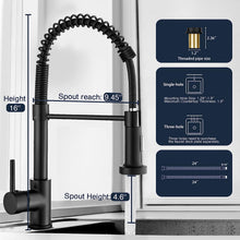 Load image into Gallery viewer, Single-Hole Spring Kitchen Faucet With Pull-Down Sprayer