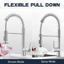 Load image into Gallery viewer, Single-Hole Spring Kitchen Faucet With Pull-Down Sprayer