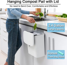 Load image into Gallery viewer, 2.4 Gallon Kitchen Compost Bin For Counter Top Or Under Sink