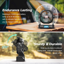 Load image into Gallery viewer, Portable Rechargeable Camping Fan