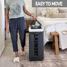 Load image into Gallery viewer, 75L Collapsible Large Laundry Basket with Wheels