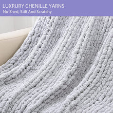 Load image into Gallery viewer, Chenille Chunky Knitted Blanket, Thick Cable Knit Throw for Couch Bed Sofa