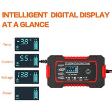 Load image into Gallery viewer, Car Battery Charger 12v 6a Pulse Repair LCD Display