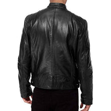 Load image into Gallery viewer, Leather Biker Collar Jacket