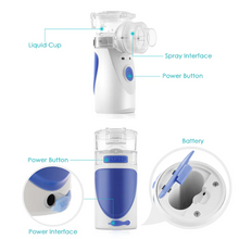 Load image into Gallery viewer, Mini Ultrasonic Portable Handheld Nebulizer Machine Mesh Steam Inhaler for Kids, Adults