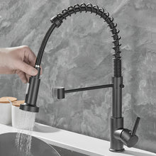 Load image into Gallery viewer, Single-Hole Spring Kitchen Faucet With Pull-Down Sprayer