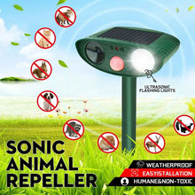 Load image into Gallery viewer, Ultrasonic Chipmunk Repeller - Solar Powered - Get Rid of Chipmunks in 48 Hours