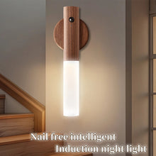 Load image into Gallery viewer, Wood Grain Motion Sensor Night Light with Magnetic Base