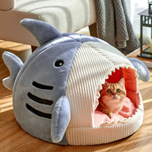 Load image into Gallery viewer, Shark-Shaped Dog and Cat Cave Bed (40x40x32cm)