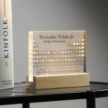 Load image into Gallery viewer, Acrylic Periodic Table with Wooden Light Base