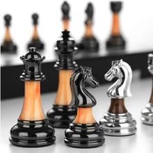 Load image into Gallery viewer, Luxurious Metal Chess Set With A Large 45 Cm Wooden Board