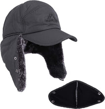 Load image into Gallery viewer, Premium Mens Winter Cold Weather Snow Hat With Ear Flaps And Brim