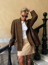 Load image into Gallery viewer, Elegant brown suede jacket for women