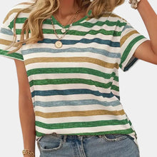 Load image into Gallery viewer, Casual Striped Women's T-shirt