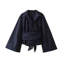 Load image into Gallery viewer, Blouse With Wide Bow Belt