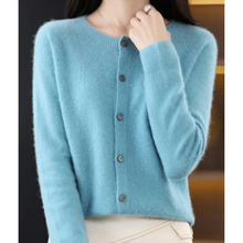 Load image into Gallery viewer, Wolf ladies round neck cardigan pullover