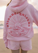 Load image into Gallery viewer, Embroidered Pink Palm Puff Everything Comes In Waves Hoodie
