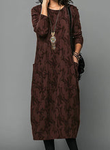 Load image into Gallery viewer, Casual Winter Dress For Women With Round Neckline and Warm Fabric