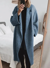 Load image into Gallery viewer, Oversized women's cashmere coat with lapel collar