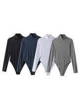 Load image into Gallery viewer, Long Sleeve Bodysuit - Turtleneck Collar