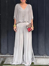 Load image into Gallery viewer, Elegant two-piece wide-leg chiffon pants