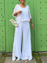 Load image into Gallery viewer, Elegant two-piece wide-leg chiffon pants