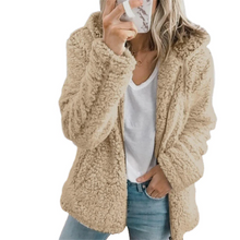 Load image into Gallery viewer, Elegant Bear Teddy Fur Coat: Soft Fleece Coat with Pockets and Zipper