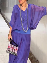 Load image into Gallery viewer, Elegant two-piece wide-leg chiffon pants