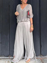 Load image into Gallery viewer, Elegant two-piece wide-leg chiffon pants