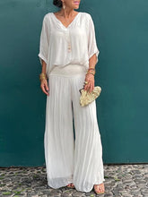 Load image into Gallery viewer, Elegant two-piece wide-leg chiffon pants
