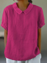 Load image into Gallery viewer, Solid Color Cotton and Linen Top