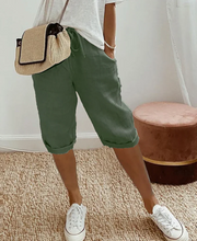Load image into Gallery viewer, Trendy fashionable linen-look knee breeches for women