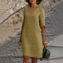 Load image into Gallery viewer, V-Neck Three-Quarter Sleeve Dress