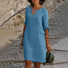 Load image into Gallery viewer, V-Neck Three-Quarter Sleeve Dress
