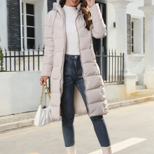 Load image into Gallery viewer, Hooded, long, down jacket, ladies' jacket