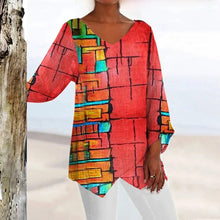 Load image into Gallery viewer, Women's vintage V-neck top with elegant fit
