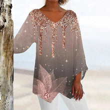 Load image into Gallery viewer, Women's vintage V-neck top with elegant fit