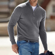 Load image into Gallery viewer, Men's Cashmere Zipper Basic Sweater