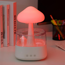 Load image into Gallery viewer, 2-in-1 Desk Light Humidifier Rain Cloud Aromatherapy Essential Oil Zen Diffuser & Raining Cloud Night Light Mushroom Lamp